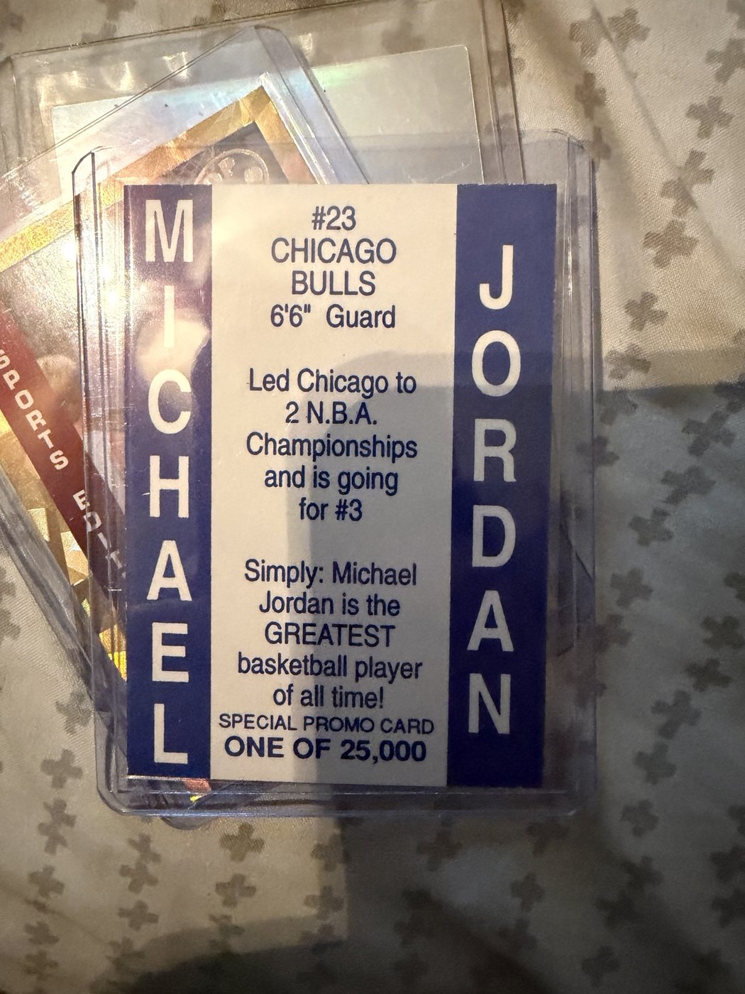 Michael Jordan Promo Card — Back